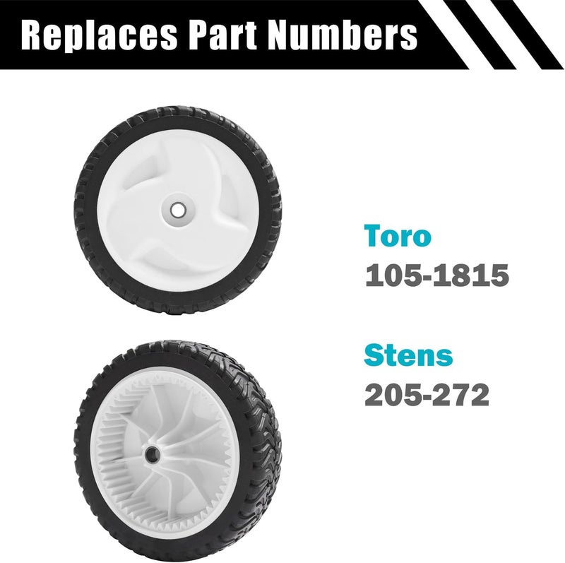 Sutmorly 105-1815 Front Drive Wheels Compatible with Toro 22 Inch Recycler Mower - 8" Drive Wheel Tires Gear Assembly Compatible with Toro 20016 20065 20005 Self-Propelled Lawn Mower 8 Inch, 2Pack - Image 3